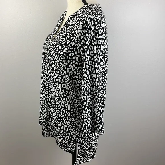 Ellen Tracy Zip Front Dress Blouse SZ S 3/4 Length Sleeves - Picture 10 of 13